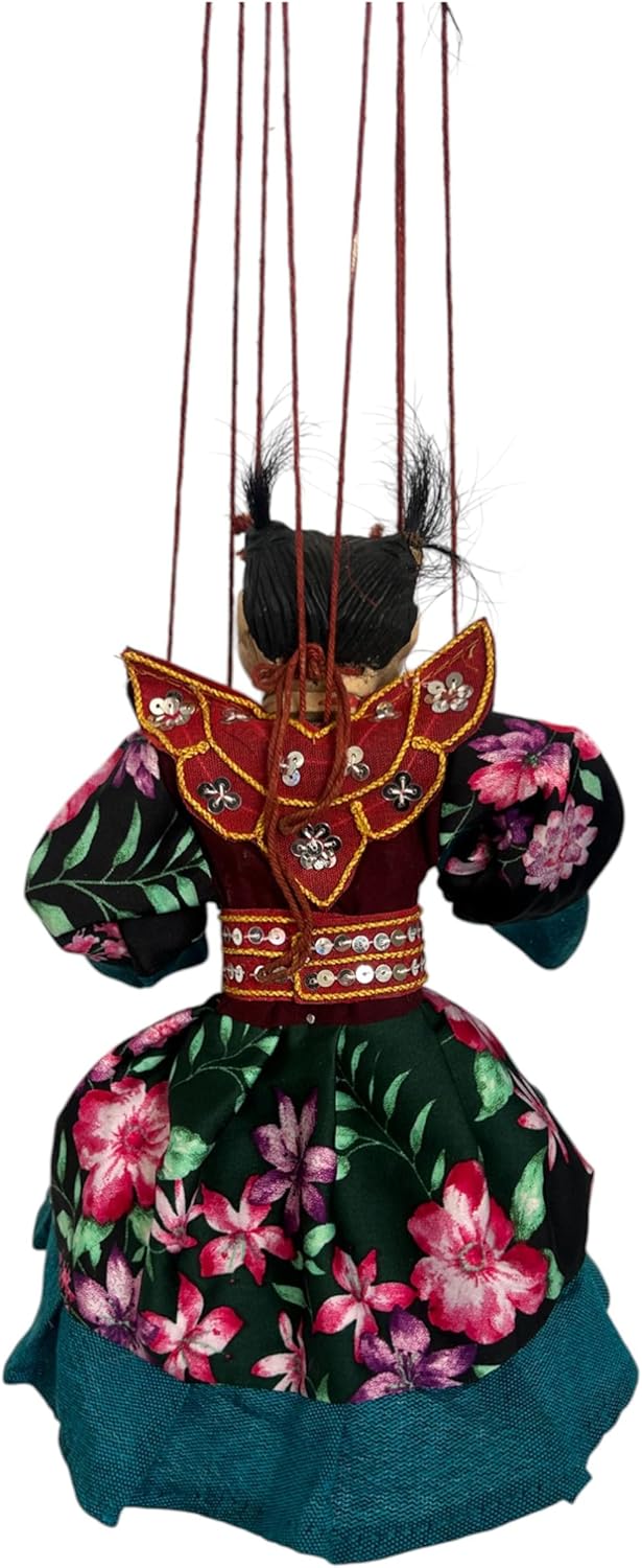 Traditional Thai String Puppet - Hun Krabok - Handcrafted Folk Art Marionette Decorative Collectible Display Doll