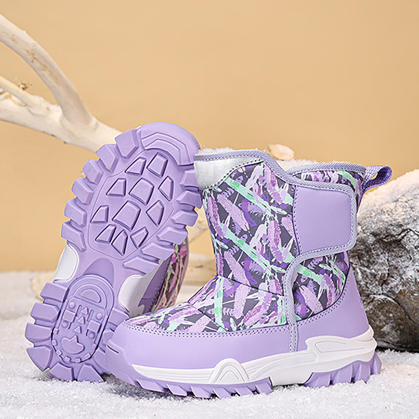 Generisch Stivali da neve per bambini, invernali, caldi, imbottiti, antiscivolo, per attività all'aria aperta, per attività all'aria aperta, per snowboot, comodi stivali termici