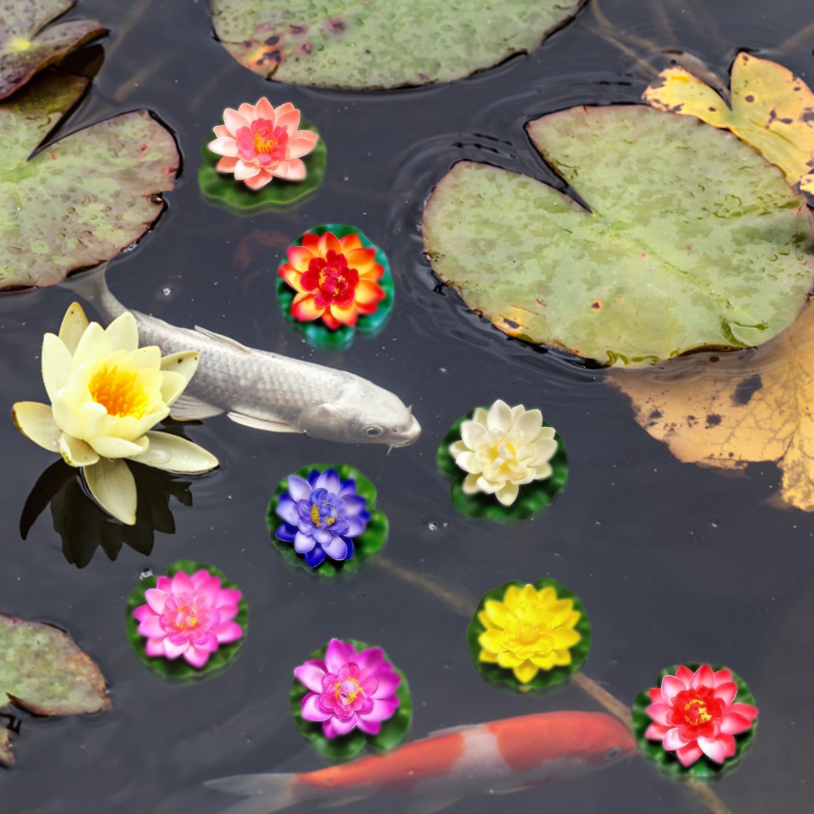 8 stuks Bladeren Kunstmatig PE Schuim Lotus Blad Waterlelie Drijvend Blad Drijvende Pool Planten Decoratie Geen Stengels - België