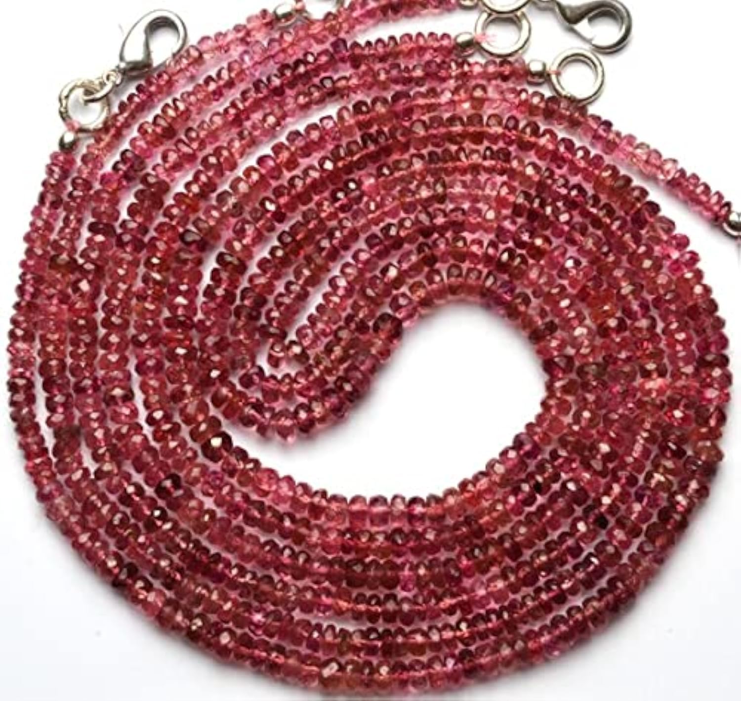 Tourmaline rose de qualité supérieure en perles facettées de 3mm pour haute joaillerie