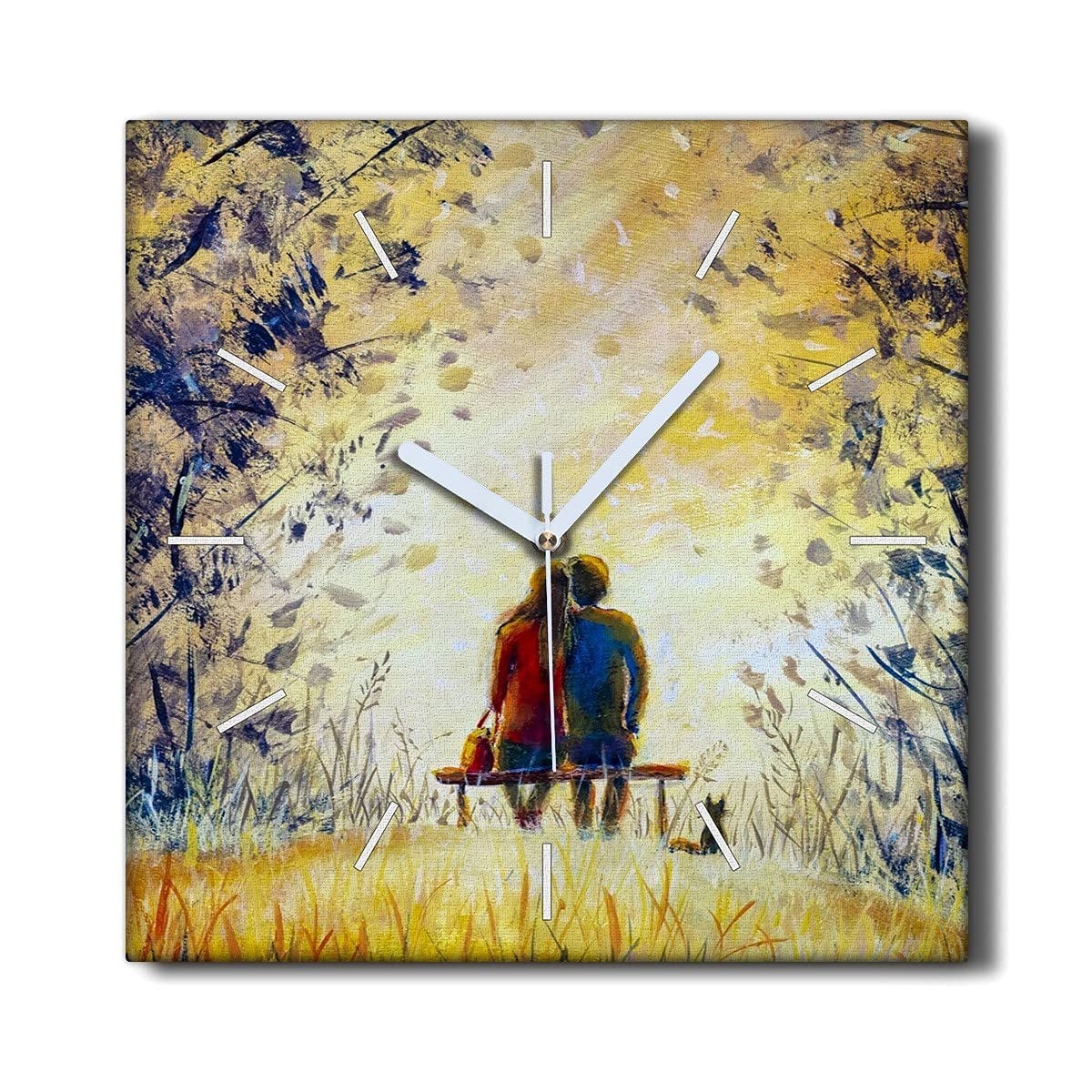Toile décoration murale 30x30cm horloge Coloray cadeau idéal pour crémaillère