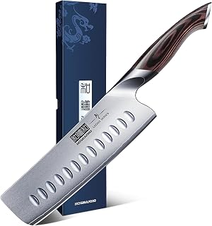 HOSHANHO 7 Inch Nakiri Knife - Japanese High Carbon Steel Vegetable Chef Knife, Ultra Sharp, Ergonomic Pakkawood Handle