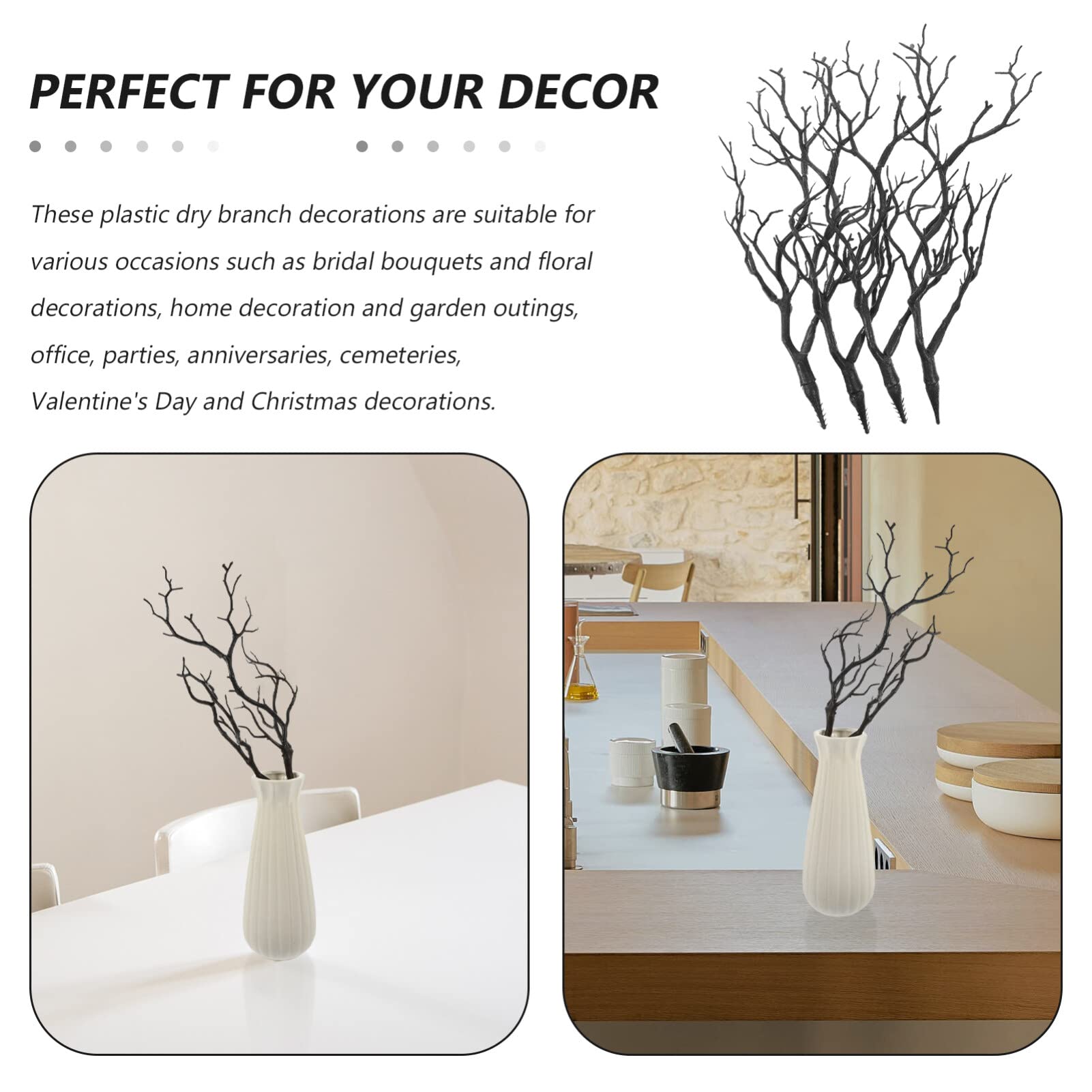 LIFKOME 12pezzi Rami Artificiale Di Corna Per Decorazioni Di Rami Secchi Per Vasi e Decorazioni Natalizie e Halloween Facili Da Usare Non Richiedono Manutenzione