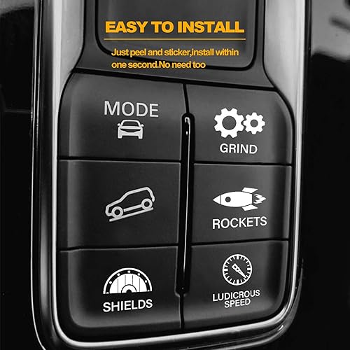 Miniatura 2 de Paquete de 2 calcomanías para botones no utilizados para automóvil o camión, calcomanías para interruptor de automóvil, calcomanías de botón de