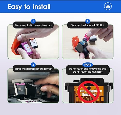 Miniatura 6 de LLAOLLAO Cartucho de tinta remodelado de repuesto para HP Ink 63 63XL Combo Pack funciona con impresoras OfficeJet 3830 4655 5255 5258 5200 Envy