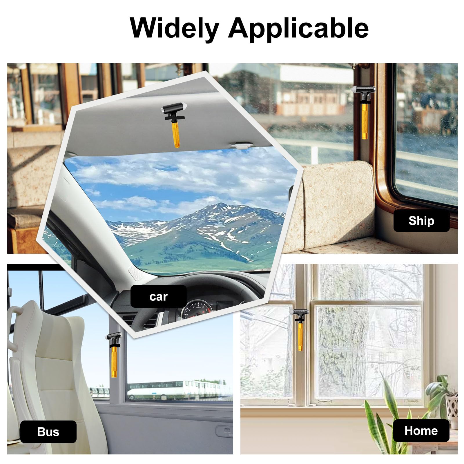 Kosiy Car Safety Hammer - Emergecy Car Escape Tool, Metal Window Hammer, Glass Breaker with Seat Belt Cutter, Hard Aluminium Alloy Head Design