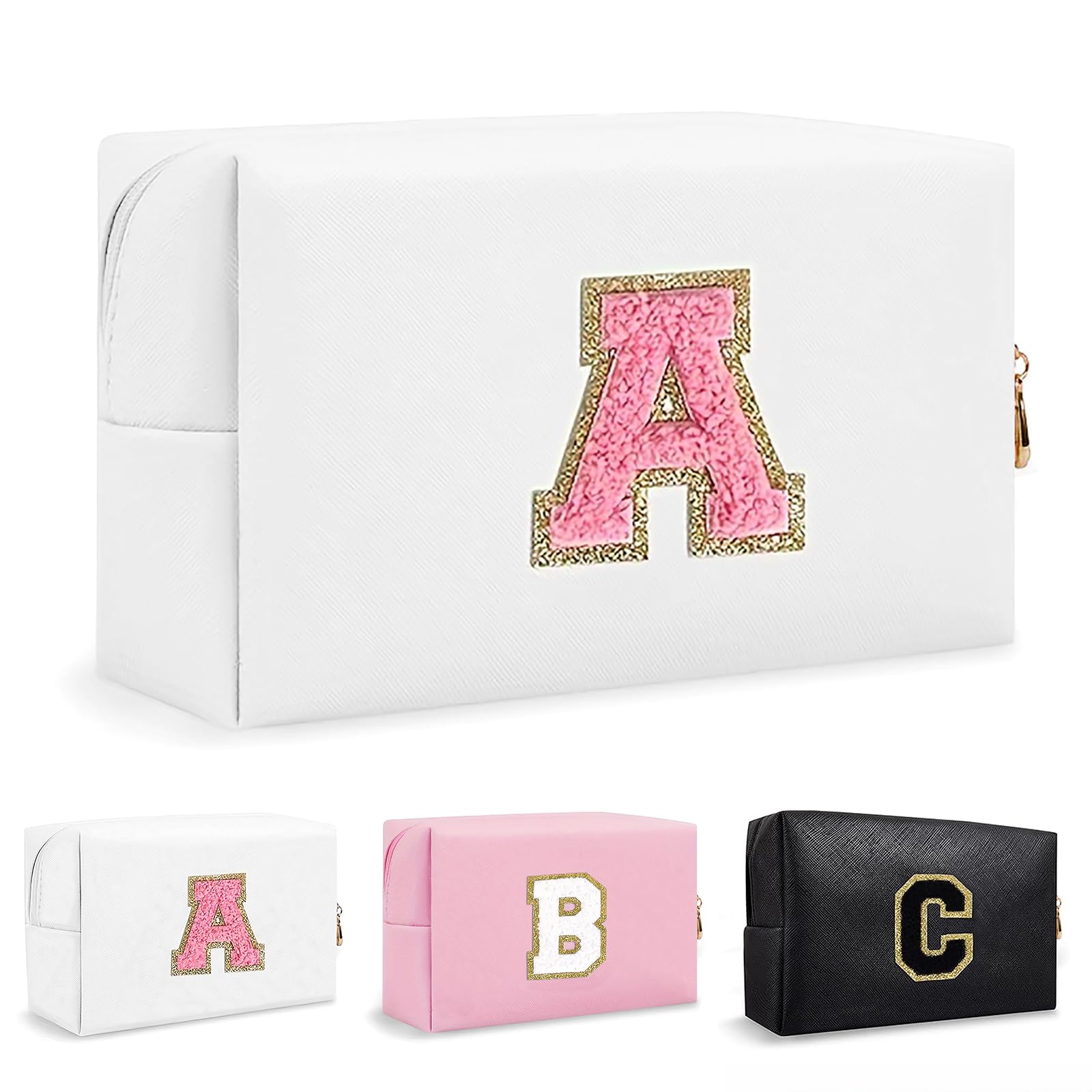 Bolsa de Maquillaje, Bolsa de Cosméticos Impermeable de Viaje, PU Cuero, Neceser de Baño, Bolsa De Aseo Y Almacenamiento para Mujer,Cosas Preppy para niñas Adolescentes (Letra A-Z) — view 129