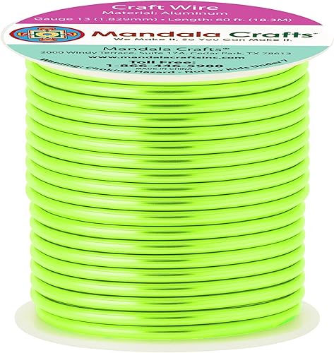 Vista 266 de Mandala Crafts Alambre de aluminio anodizado de calibre 8 para hacer joyas, alambre neutro flexible de color de 128 pies, flexible y flexible