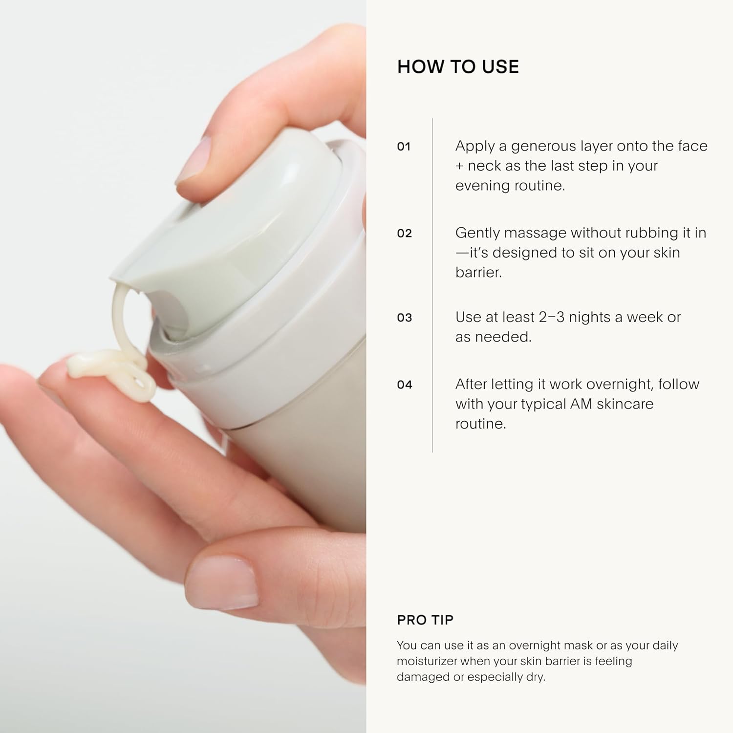 U Beauty BARRIER Bioactive Treatment - Night Cream Moisturizer for Face for Softer & Stronger Skin, Improves Rough, Dull Skin, Overnight Skin Barrier Cream with Urea, & Hyaluronic Acid - 1.7 fl oz