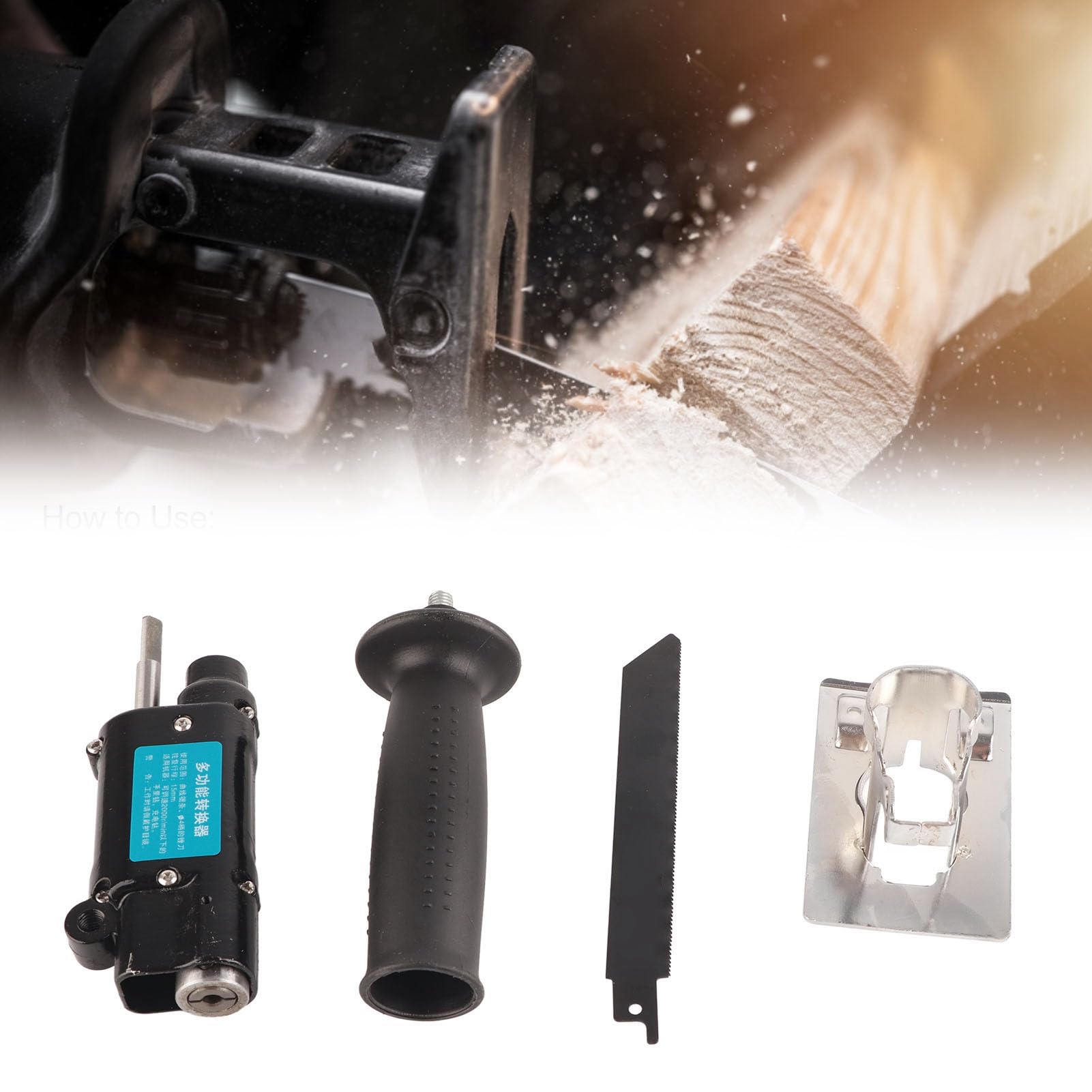 Adaptador De Sierra Recíproca Convertidor De Taladro Eléctrico A Sierra Herramienta De Corte Para Hojas De Sierra Recíproca (1 Unidad)