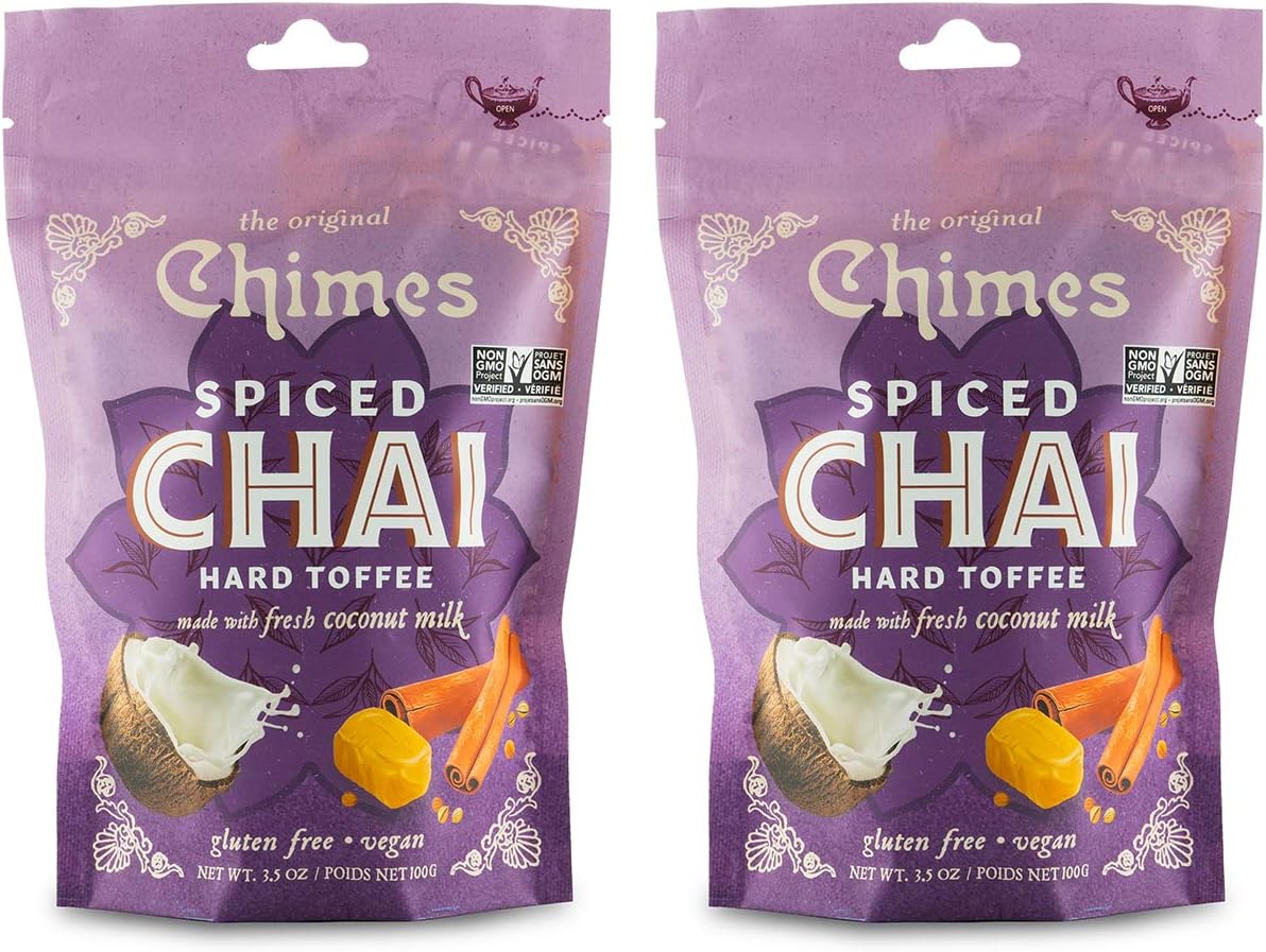 Chimes Coconut Spiced Chai Hard Toffee Candy (Pack of 2)