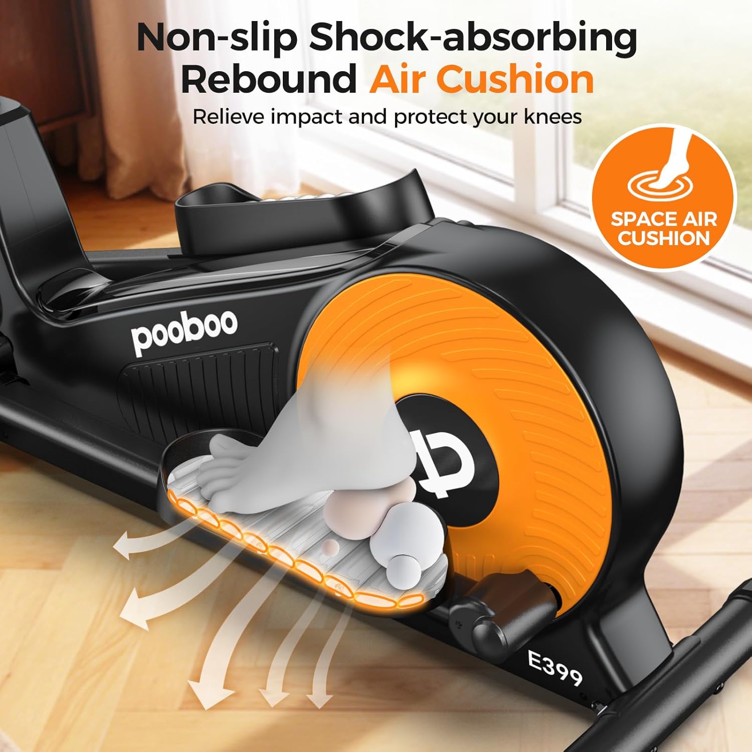 pooboo Elliptical Machine, Elliptical Exercise Machine with 16-Level Resistance&Quiet Magnetic Driving System, Elliptical Machine for Home with LCD Monitor,15.5-17IN Stride, 350LBS Weight Capacity