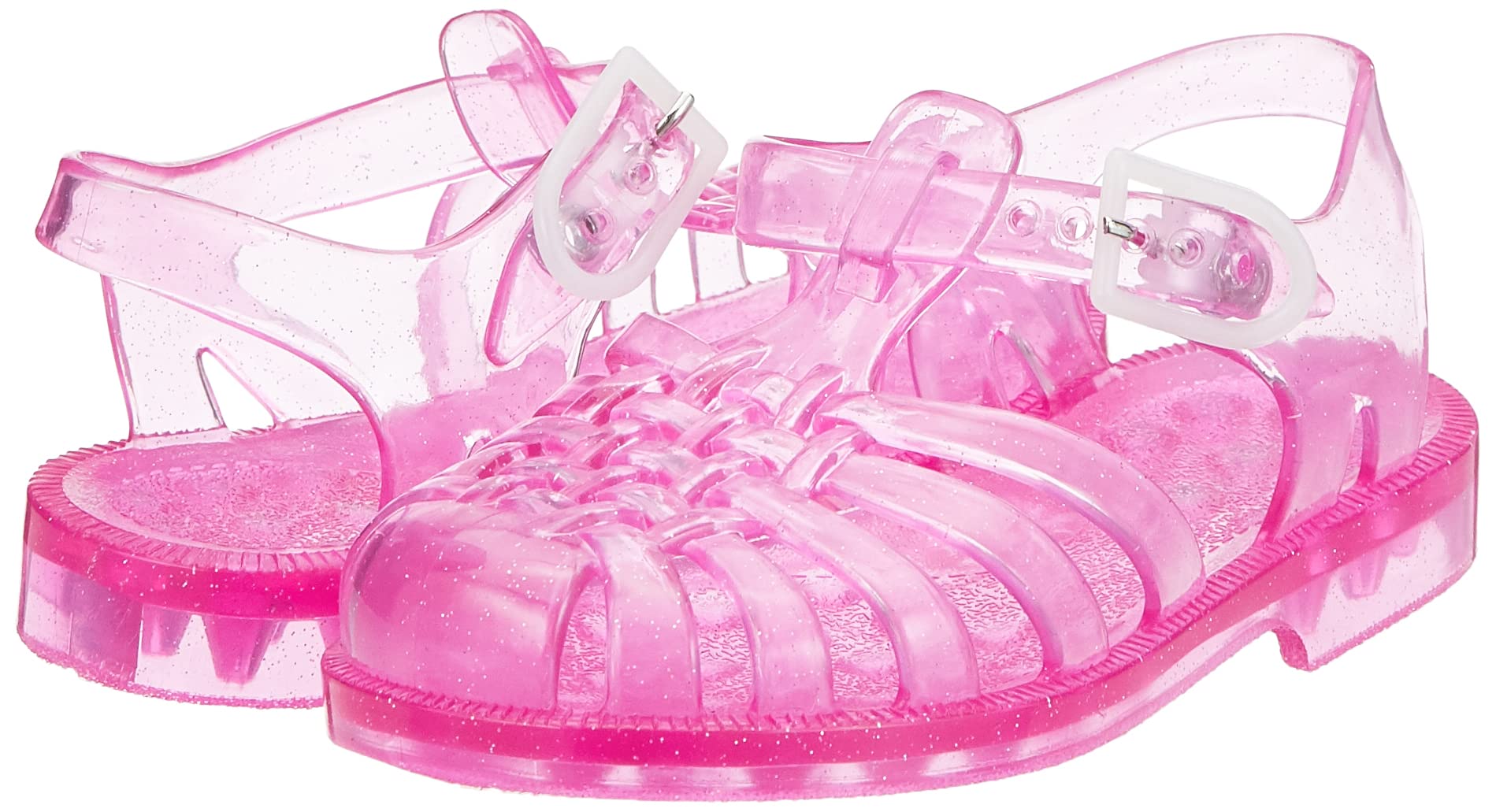 Méduse - Sandale fille en plastique rose pailleté