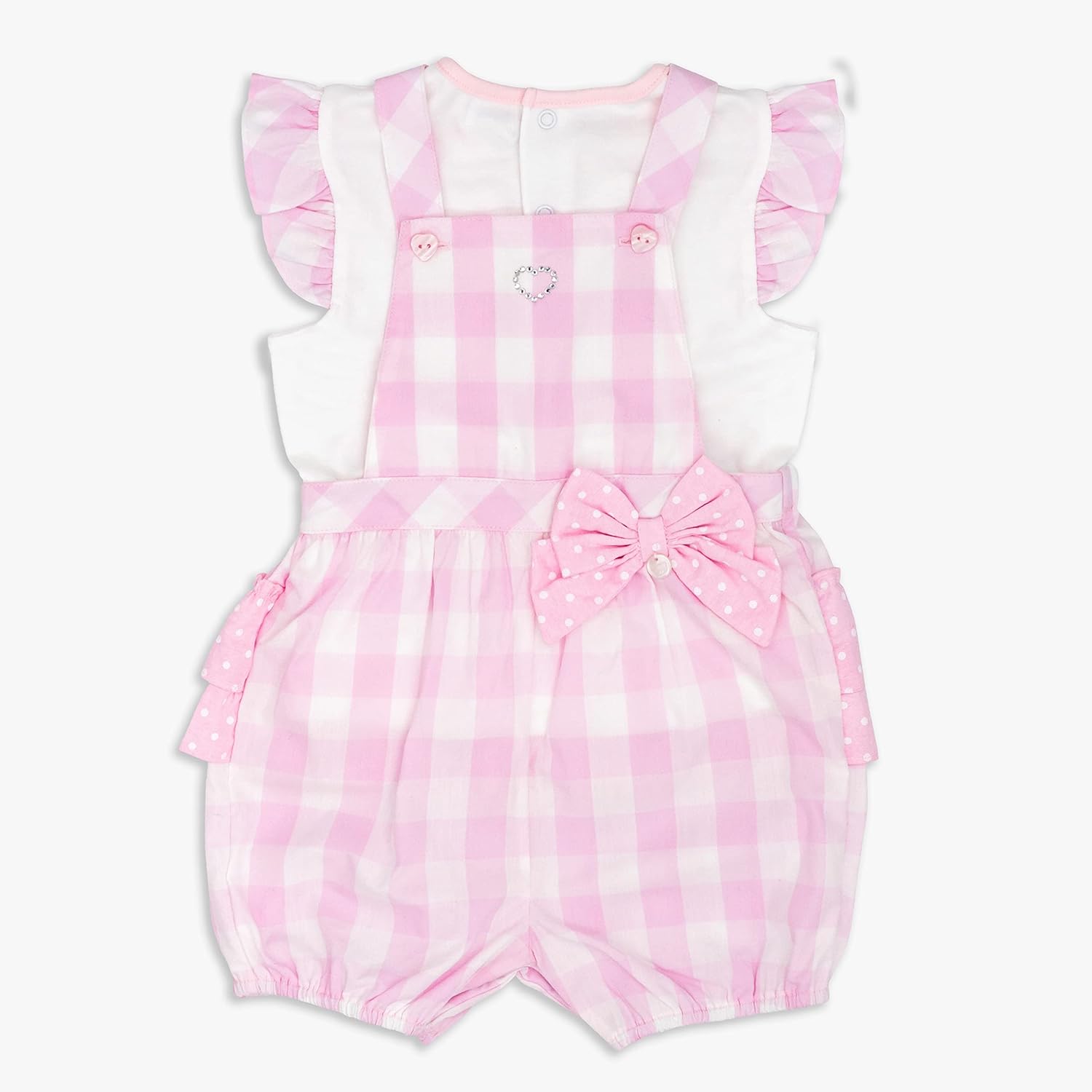 The Moon Brand Cotton Top and Dungaree 1218M Pink  Pink GinghamBaby Girl ClothesToddler OutfitNewbornCasual Playwear Clothes