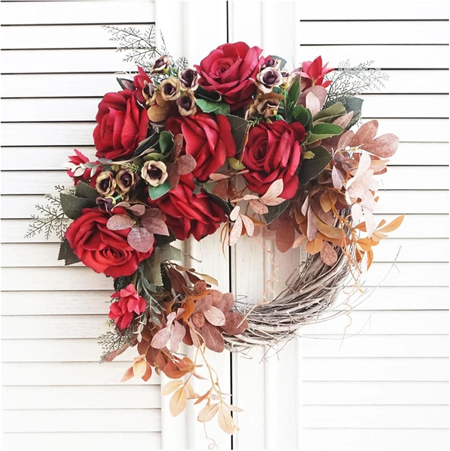 人工ローズウェディングパーティー家の装飾玄関ドア秋の花輪季節のリビングルーム感謝祭屋内屋外ギフトクラフト cuicui