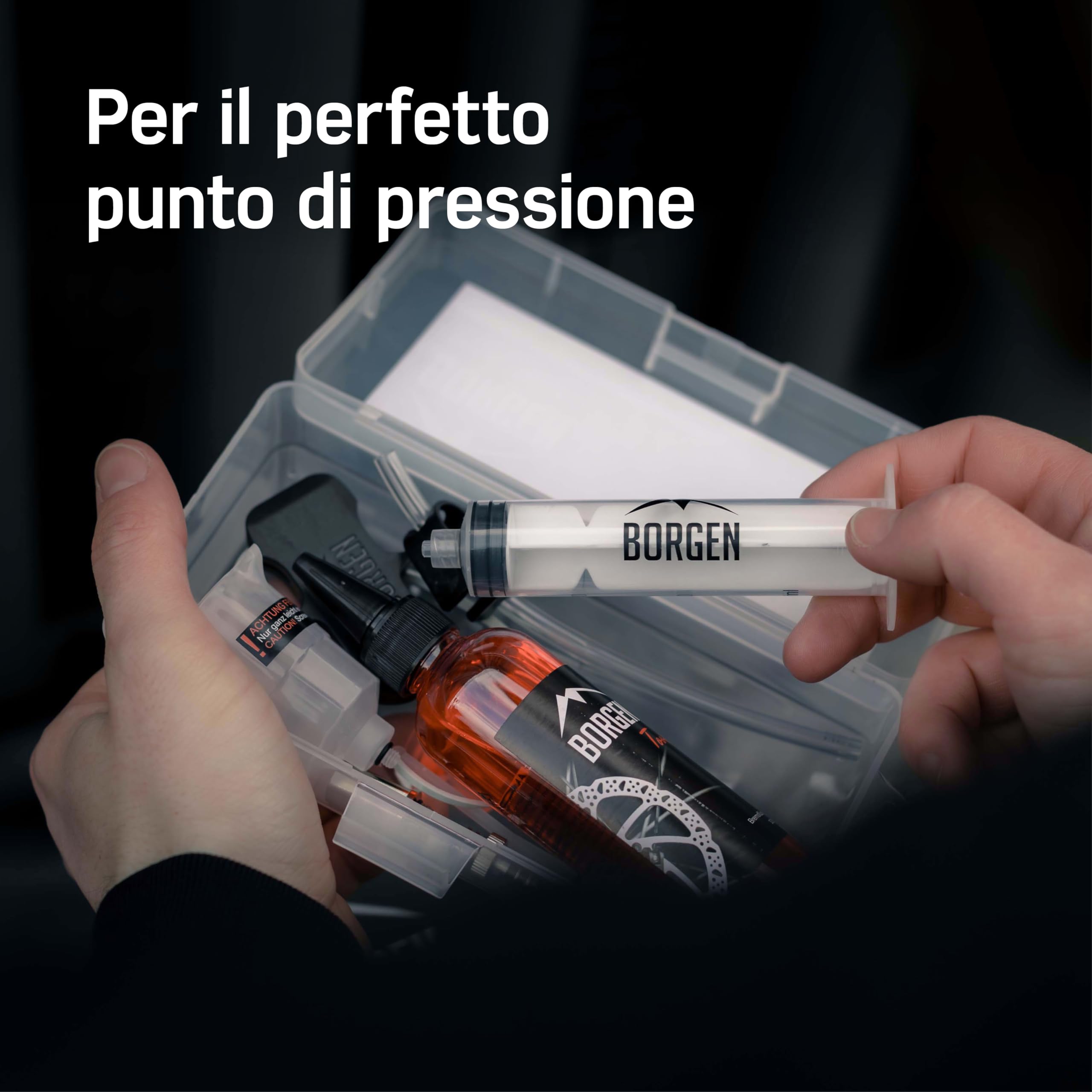 Borgen Kit spurgo Freni Adatto per Shimano Freni a Disco Idraulici I Kit di Manutenzione per Freni di Bicicletta │ Kit spurgo con Istruzioni Passo a Passo per Uno spurgo Perfetto del Freno
