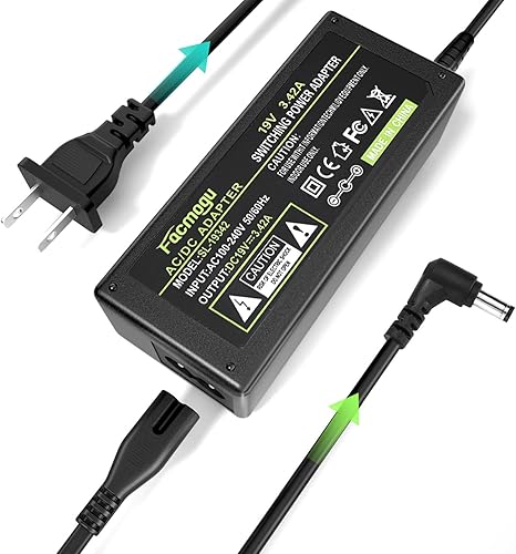 Miniatura 3 de Facmogu Fuente de alimentación CC 19V 3.42A, 65 vatios 100-240V CA a CC 19 voltios, convertidor de adaptador de corriente, enchufe de CC de 0.217 x
