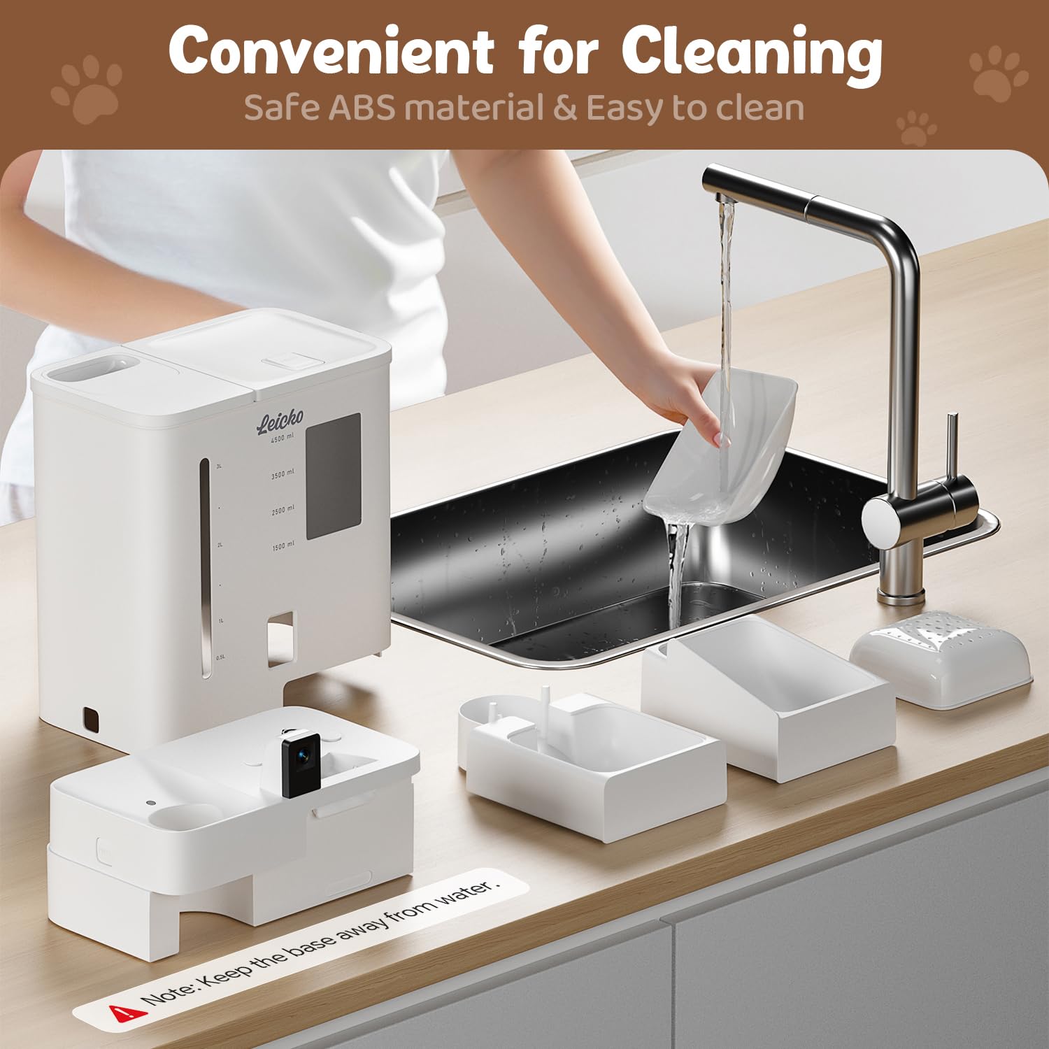 Automatic Cat Feeder with Camera,5G/2.4G WiFi Pet Feeder,2K HD Video and Night Vision,Easy APP Operation,Low Food and Food Clogging APP Tips,Water and Grain Large Capacity Feeder