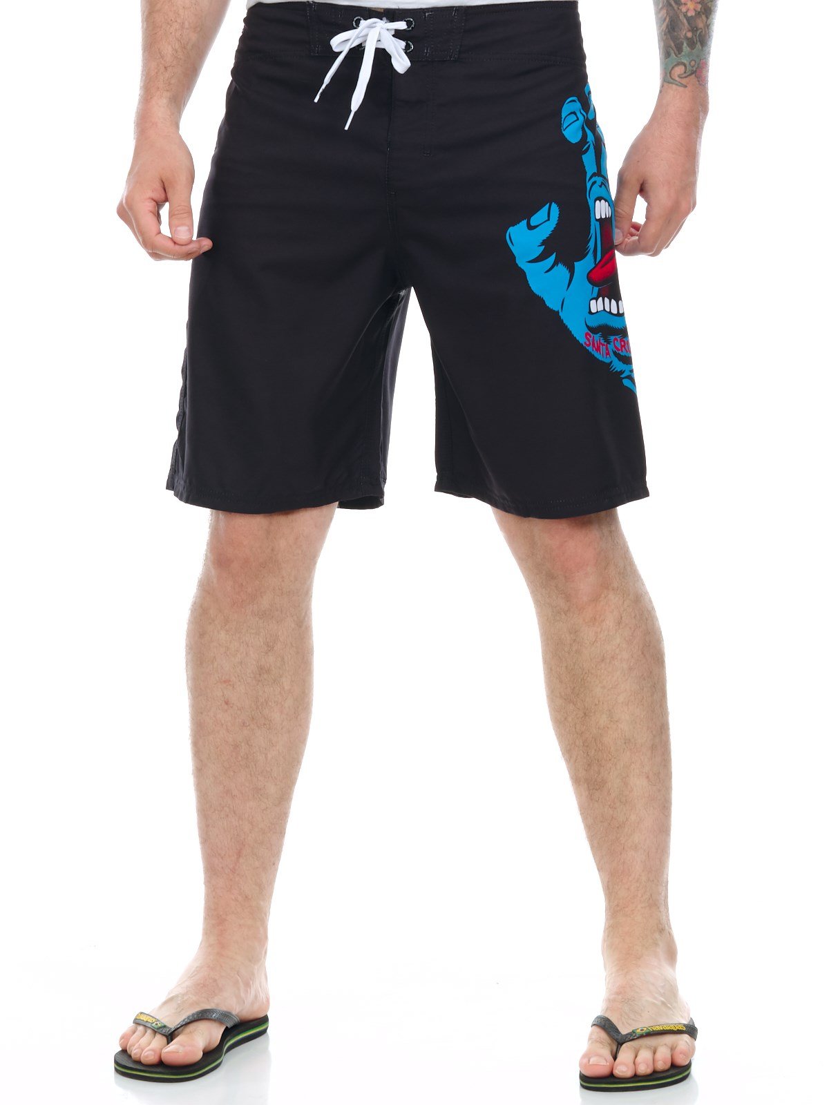 Santa Cruz Screaming Hand Boardshorts 34 inch Black