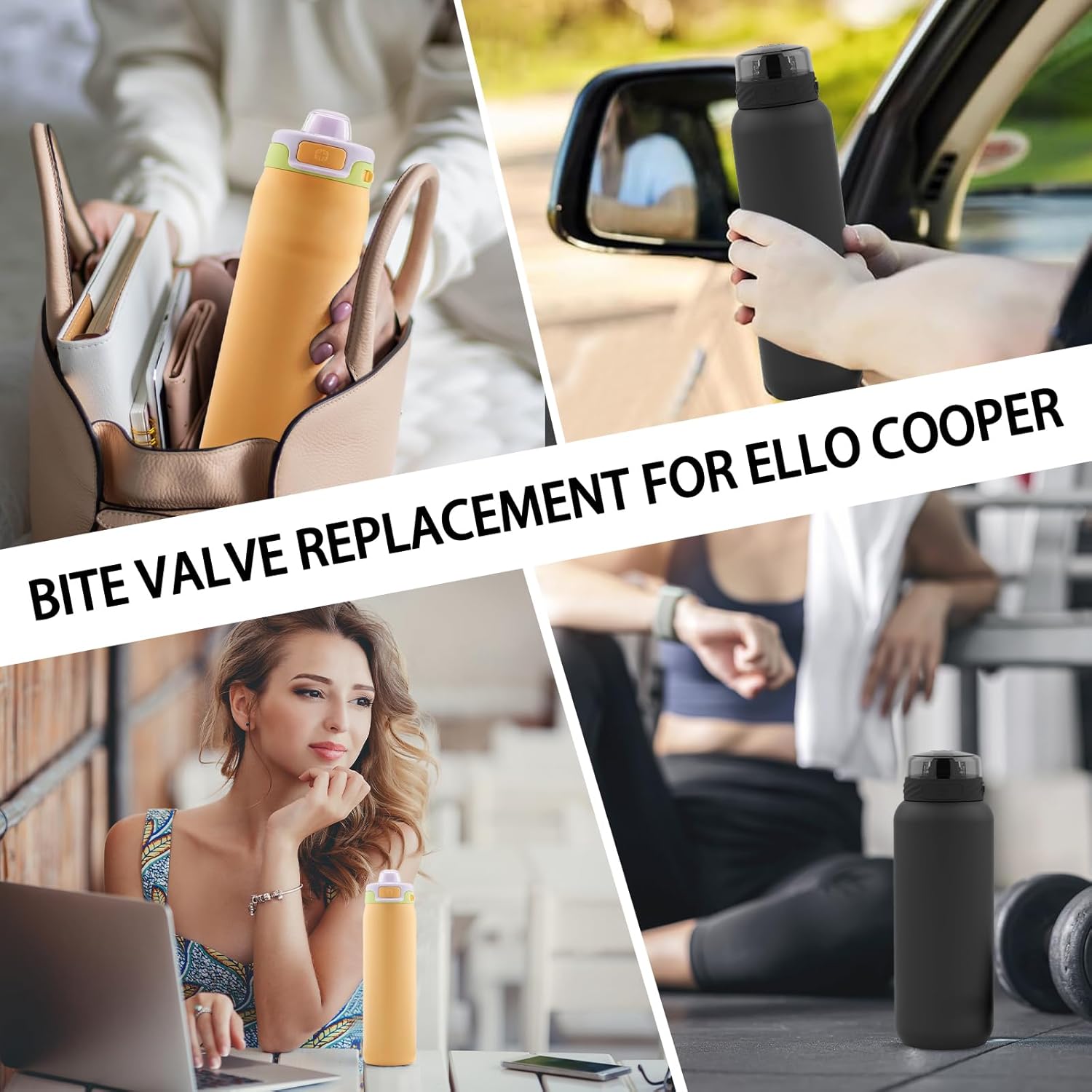 5 Pack Bite Valve Replacement Compatible with Ello Cooper 18/22/32/40oz Water Bottle Accessories – Silicone Spout Mouthpiece, Easy Lid Replacement Parts - Image 6