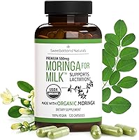 Vista 1 de Lactation Supplement - Organic Moringa Capsules for Breastfeeding Support to Increase Breastmilk Supply (120 ct) Pure Malunggay Leaf Powder for Milk