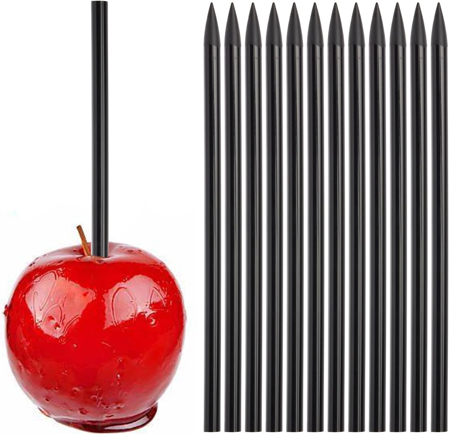 Amazon.com: 36 Pcs Candy Apple Sticks - Black Halloween Caramel Apple ...