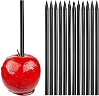 Vista 1 de 30 palitos acrílicos de manzana de caramelo, varillas acrílicas puntiagudas negras de 6 pulgadas para Halloween, palitos de manzana de caramelo