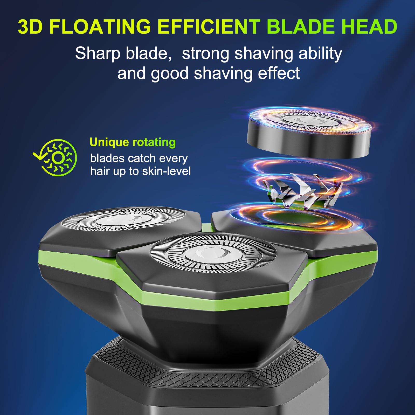 Electric Razor for Men - Electric Shavers for Men with Magnetic Detachable Head, 3D Floating Head, Ideal for Travel, Office, and Business Trips