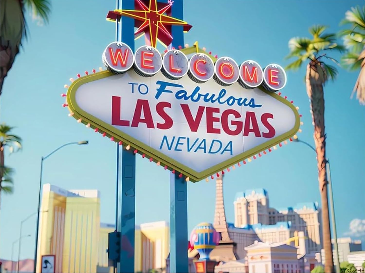 WXQZHF Welcome to Las Vegas Diamond Painting Kits Round Diamond Rhinestone Pictures Personalized Art Crafts for Adult 12x16 inch