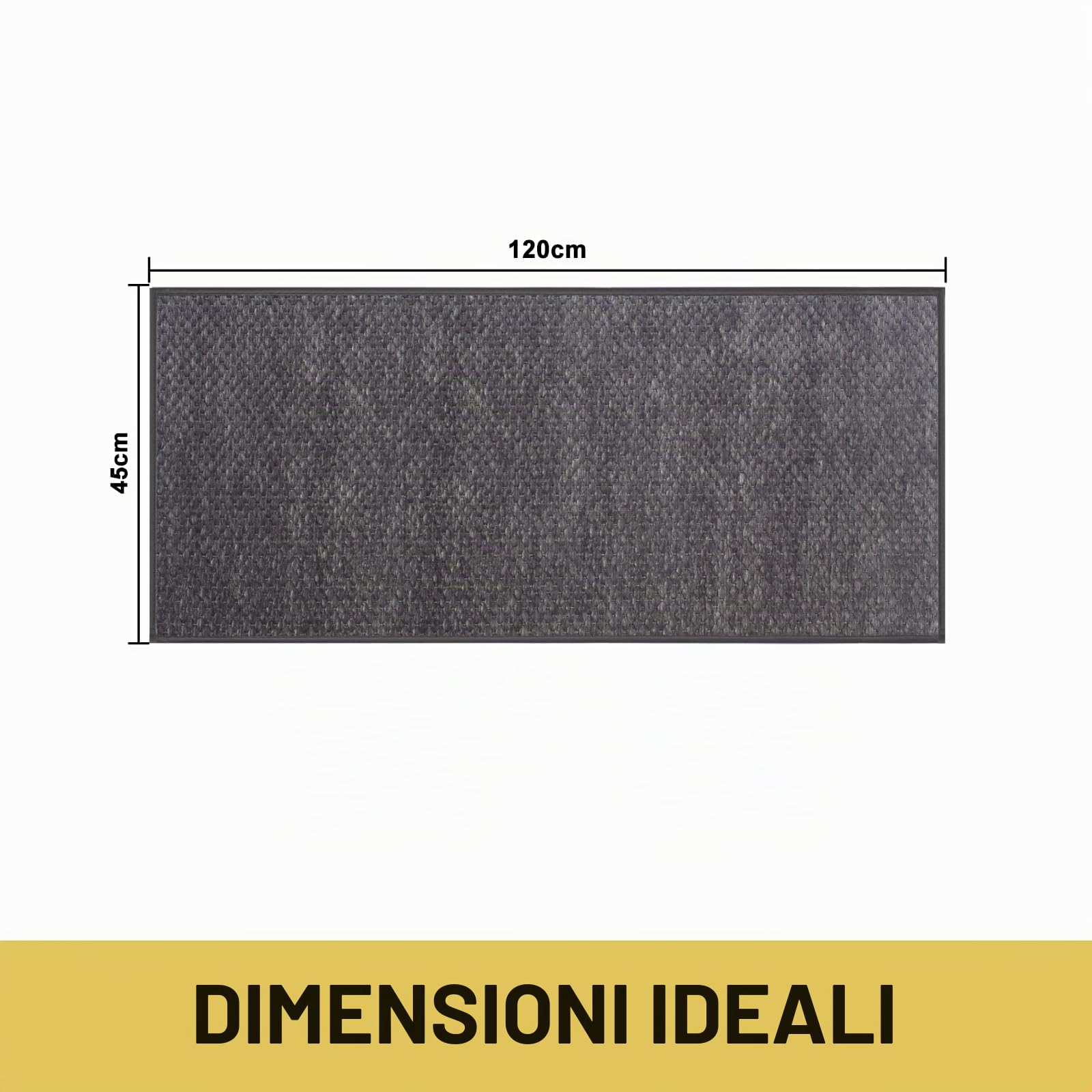 Tappeto Cucina Antiscivolo Lavabile, 45x120cm Tappeto Cucina in Ciniglia, Passatoia Assorbente in Gomma, Runner Facile da Pulire, per Sala da Bagno, Disimpegno, Pranzo, Lavanderia, Grigio