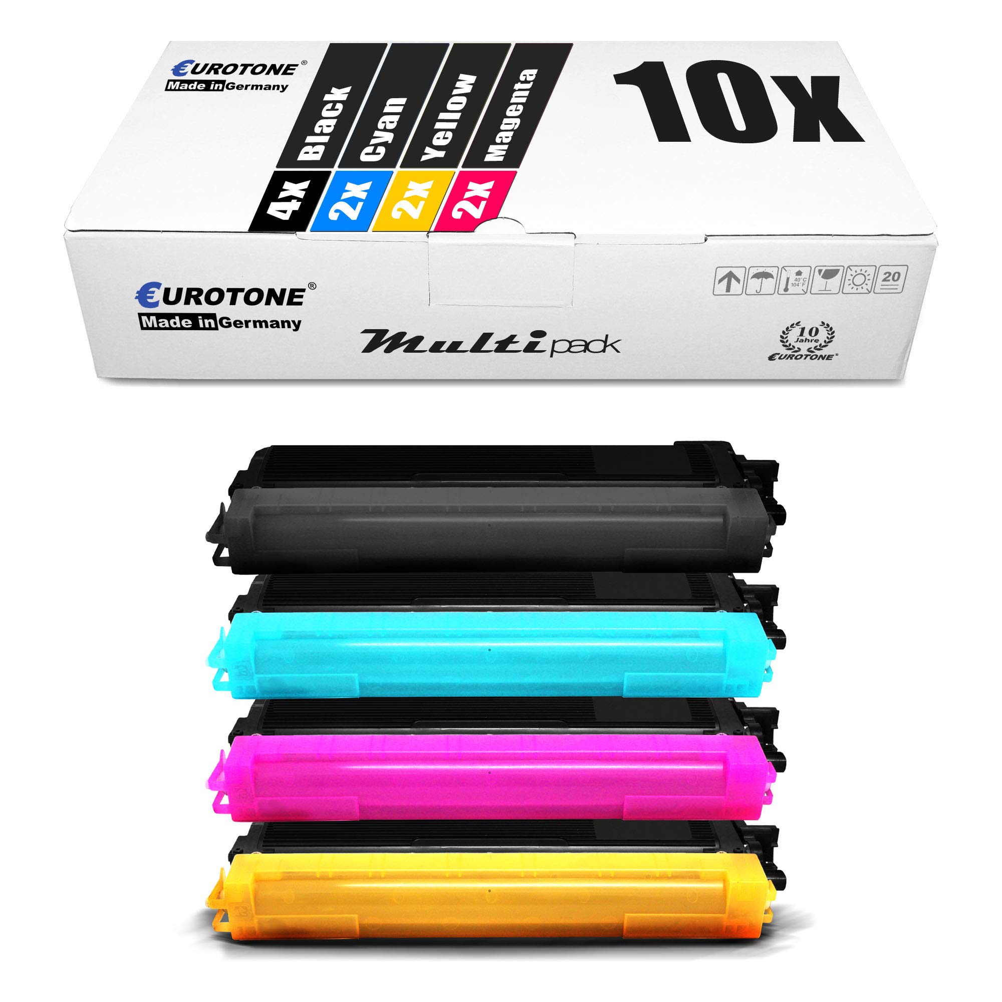 Eurotone Markowy toner do DCP 9010, 3040, 3070, MFC 9120, 9320 Serie - zamiennik Brother TN-230, 235 4X BK, 2X C, 2X Y, 2X M w pakiecie oryginalny EUROTONE (norma ISO 19798)