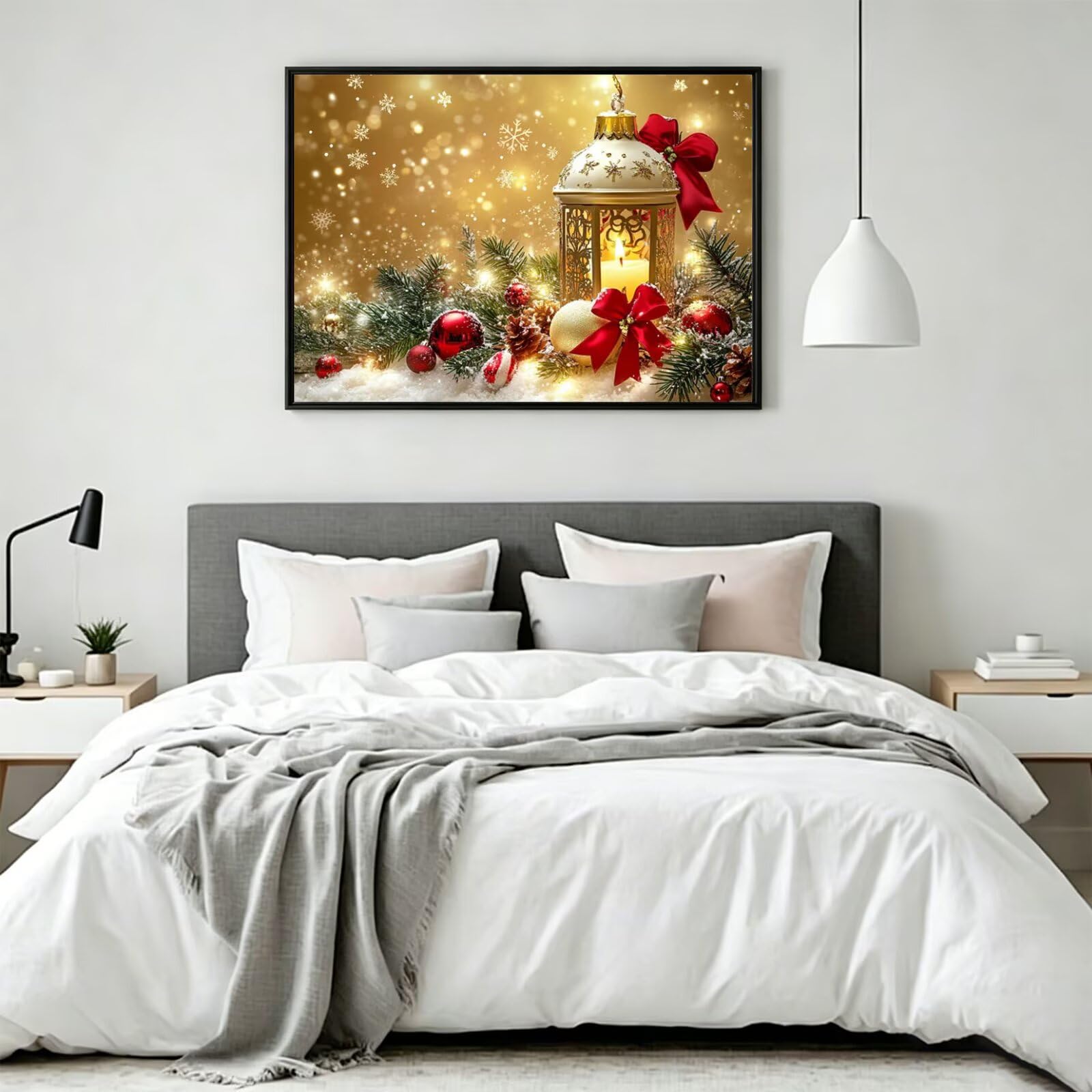 Pintar por Numeros Navidad Pinturas Acrilicas Copos de nieve Pintura por Numeros Lienzos para Pintar, Pintura Acrilica Manualidades, Decoración Hogar, Regalos Cumpleaños, 90x120cm Sin Marco, q-780