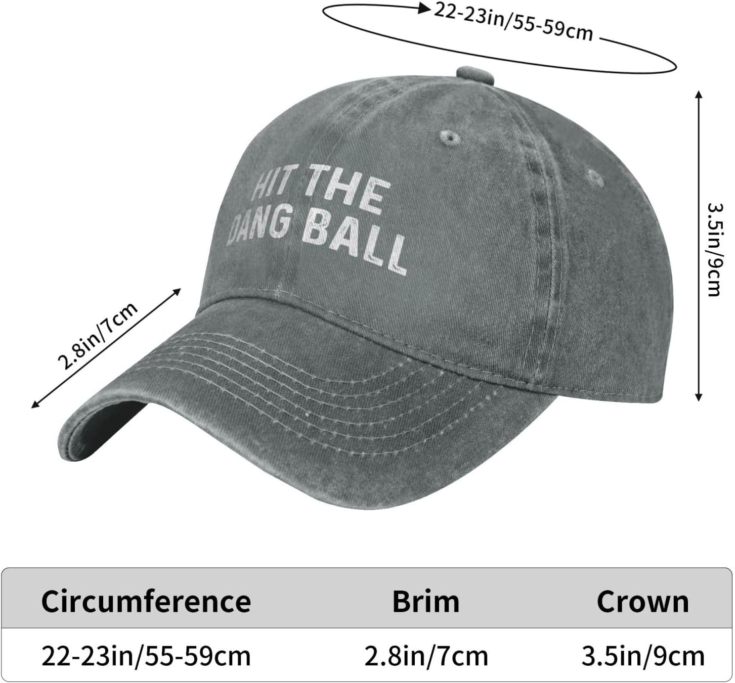 Hit The Dang Ball Hat for Women Funny Baseball Caps Funny Birthday Gifts for Men