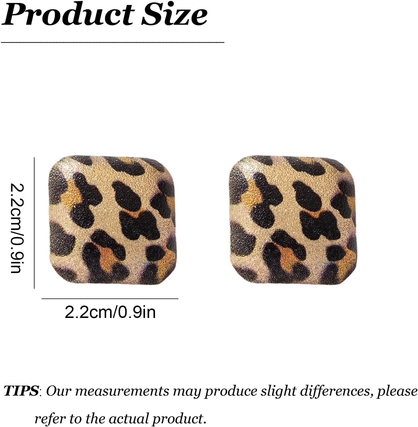 Leopard Earrings for Women Brown Hoops Leopard Print Square Geometric Clip on Earrings Brown Jewelry Accessories for Party Outfits Trendy Jewelry Gifts - Image 6