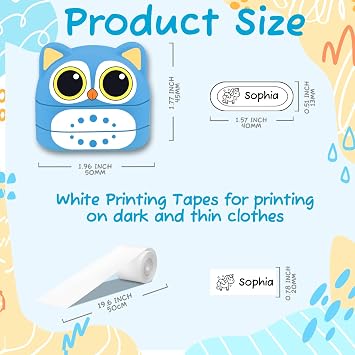 Name Stamp for Clothes Kids – Custom Washable Clothing Stamp, Personalized Name Labels for School, Washable Fabric Stamps,Double Ink (Black & White)