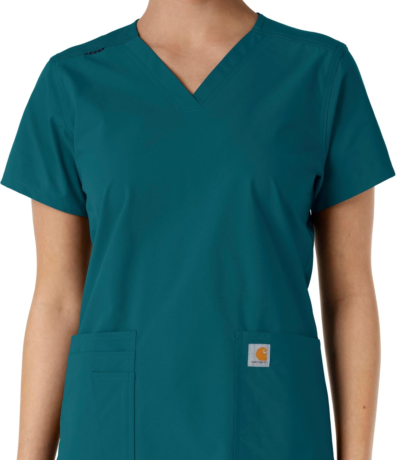 Carhartt Scrubs for Women Force Cross-Flex Panel V-Neck Tops with 3 Pockets