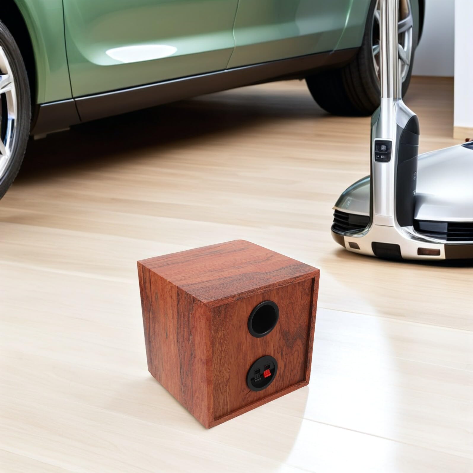 Happyyami Contenitore per Altoparlanti per Auto in Legno da 5 Pollici, Cassa Acustica per Subwoofer Veicolari, Box Audio Portatile per Upgrade e Test Sonoro Automobilistico