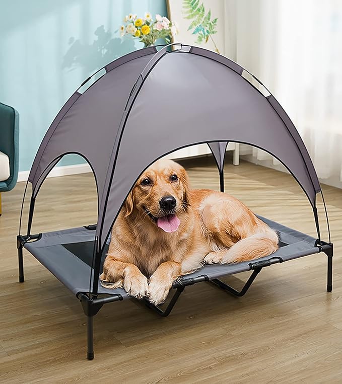 Cama Elevada para Perro Mediana 76x60x71cm Impermeable miniatura 3
