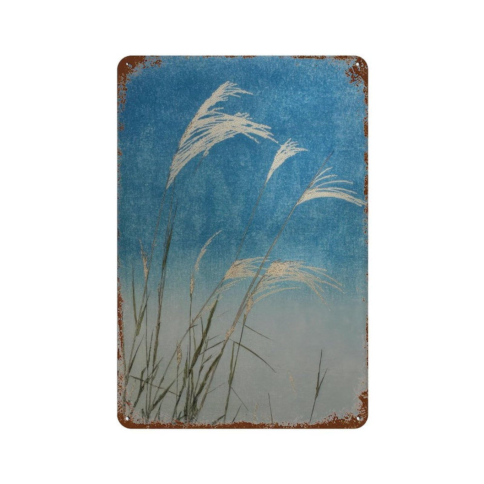 xiaoxiaoshen Reed Grasses. Japanese Y2k Wall Decor Art Metal Tin Poster Modern Home Decor Art Home Bar Shop Decorations Vintage Sign 30x20cm