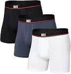 SAXX Underwear Co. Men's Non-Stop Cotton Relaxed Fit Boxer Brief Fly 3-Pack