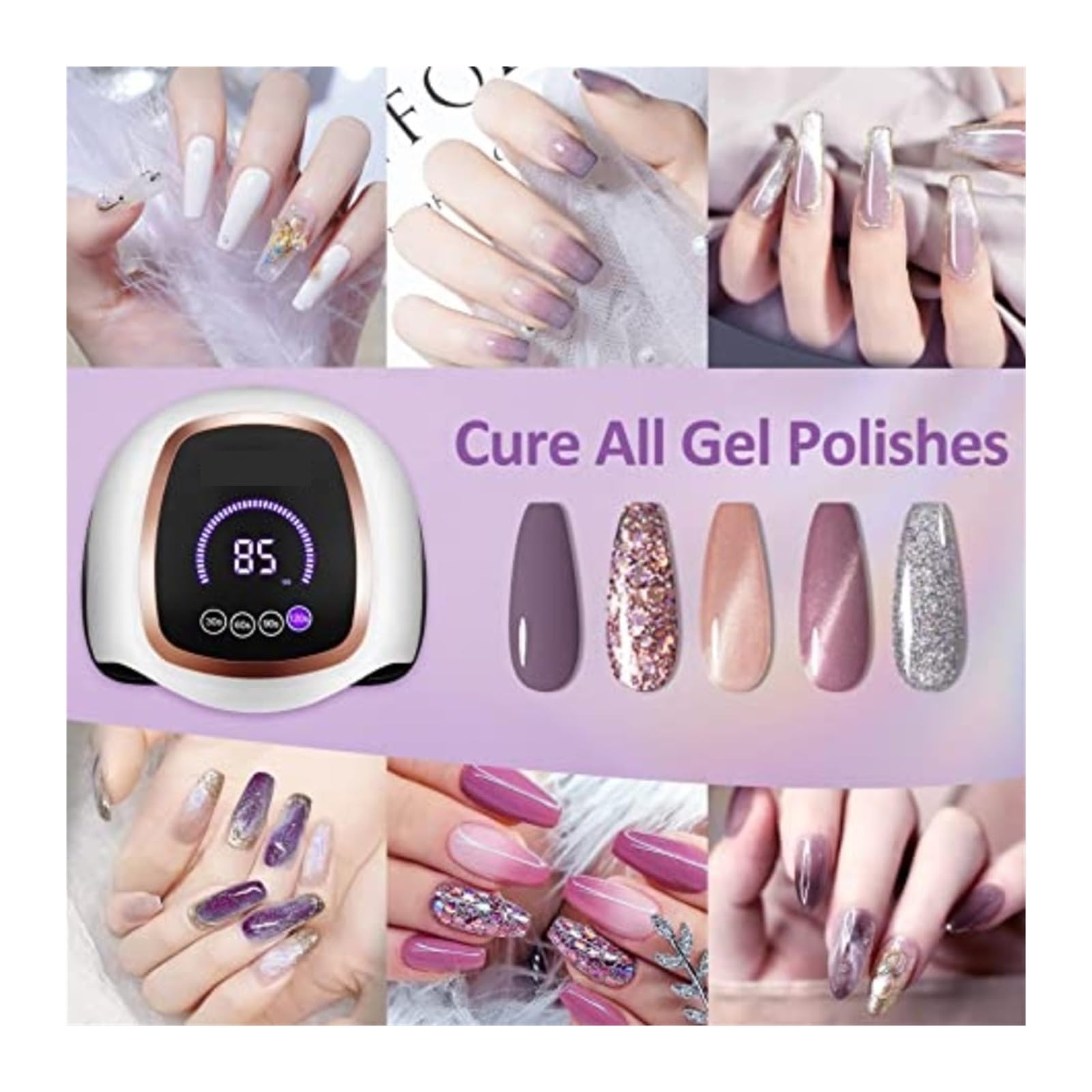 Lampa LED do paznokci, Lampa LED UV do paznokci 168 W 42 diody susząca paznokcie manicure Profesjonalna lampa z czujnikiem automatycznym Inteligentne wyposażenie salonu Narzędzia(1)