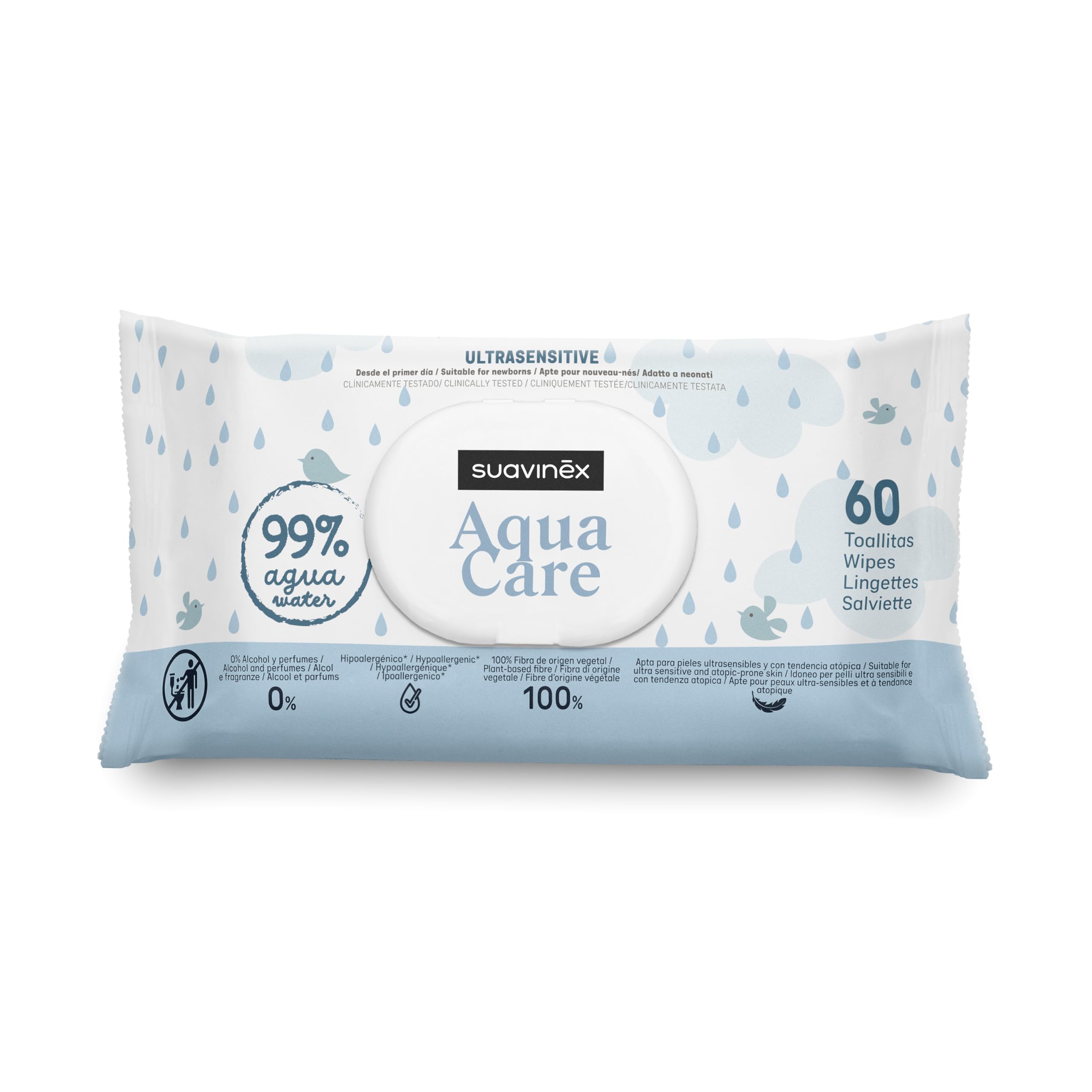 Suavinex Pack 14 x 60 Toallitas para bebé (840 unidades), Dermohidratantes, Aptas para pieles atópicas, Aptas Recién Nacido, Aptas Manos y Cara, 95% Ingredientes de origen natural, 840 Unidades — view 7