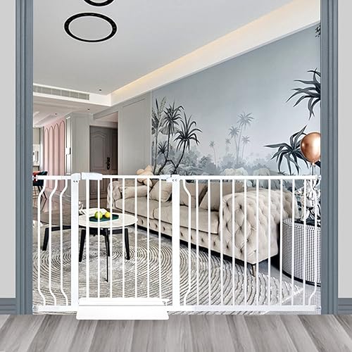 Galle Bear Puerta extra ancha para bebé, montaje a presión extra ancho para perro, tensión para interiores, puertas de seguridad para perros, puerta