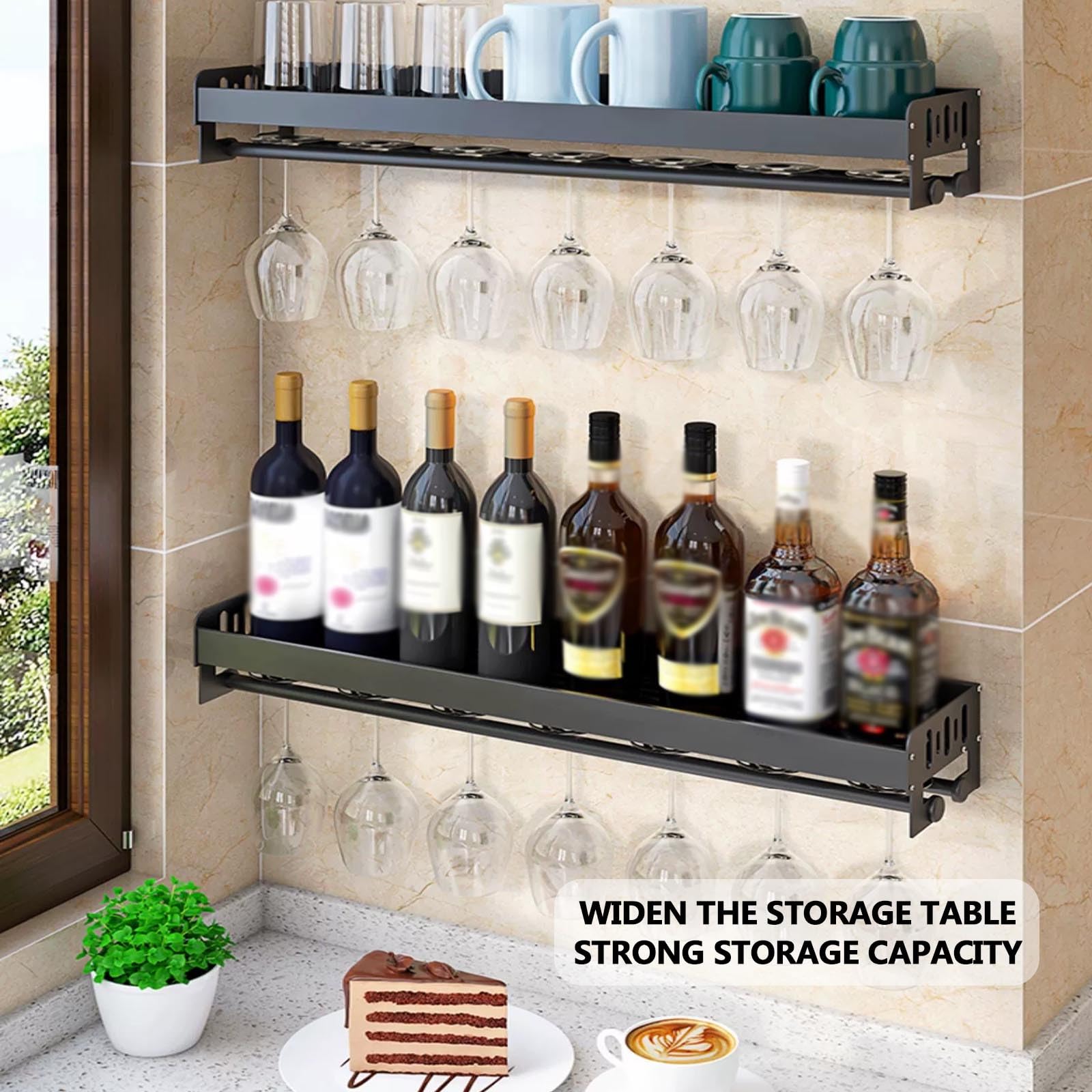 Estante de almacenamiento de Cocina colgar en la pared, Estante de Vino Montado en la Pared for Botellas, Enfriador de Vino Colgante, De Vino Montado En La Pared, De Botellas De Vino De Cocina De Bar