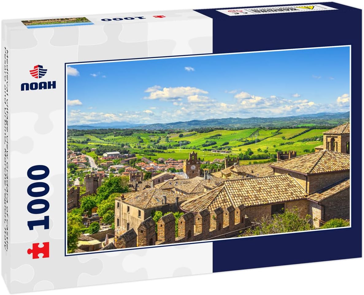 Noah Jigsaw Puzzle Medieval Village View Gradara of Castle, Pesaro and Urbino, Marche Region, Italy 1000 Pieces