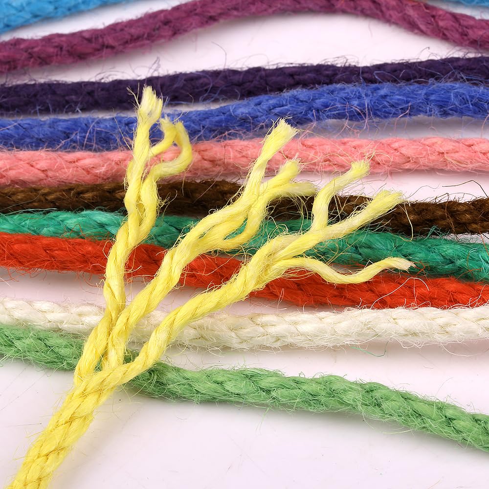 5mm Juteschnur Farbig Garten Kordel Jute-Schnur Bunte Bastelschnur Dekokordel Juteseil Natur Schnur Makramee Garn Hanfseil Kordel Jutekordel Deko Paketschnur