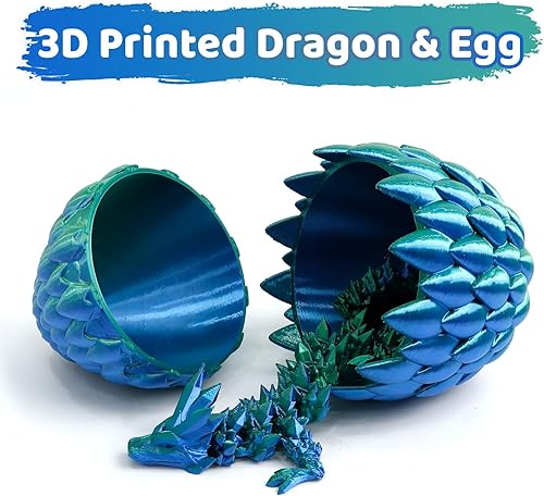 Miniatura 25 de Huevo de dragón 3D – Huevo de Pascua con dragón flexible en el interior, gran regalo impreso en 3D, decoración de figuras, juguete de escritorio
