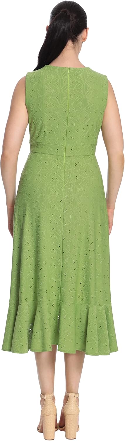 London Times Women's Women's Dresses Sleeveless V-Neck Hi-Low Fit and Flare Dress