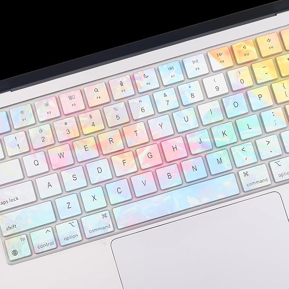 2 Pack Colorful Keyboard Cover for 2026-2023 MacBook Air 1315 M5 M4 M3 M2, 2026-2021 MacBook Pro 14 16 M5 M4 M3 M2 M1 Pro/Max,Keyboard Skin for 14.2 16.2 MacBook Pro /13.6 15.3MacBook Air, US