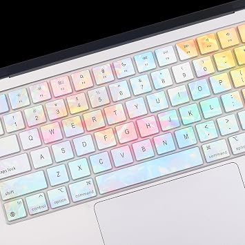 2 Pack Colorful Keyboard Cover for 2026-2023 MacBook Air 1315 M5 M4 M3 M2, 2026-2021 MacBook Pro 14 16 M5 M4 M3 M2 M1 Pro/Max,Keyboard Skin for 14.2 16.2 MacBook Pro /13.6 15.3MacBook Air, US